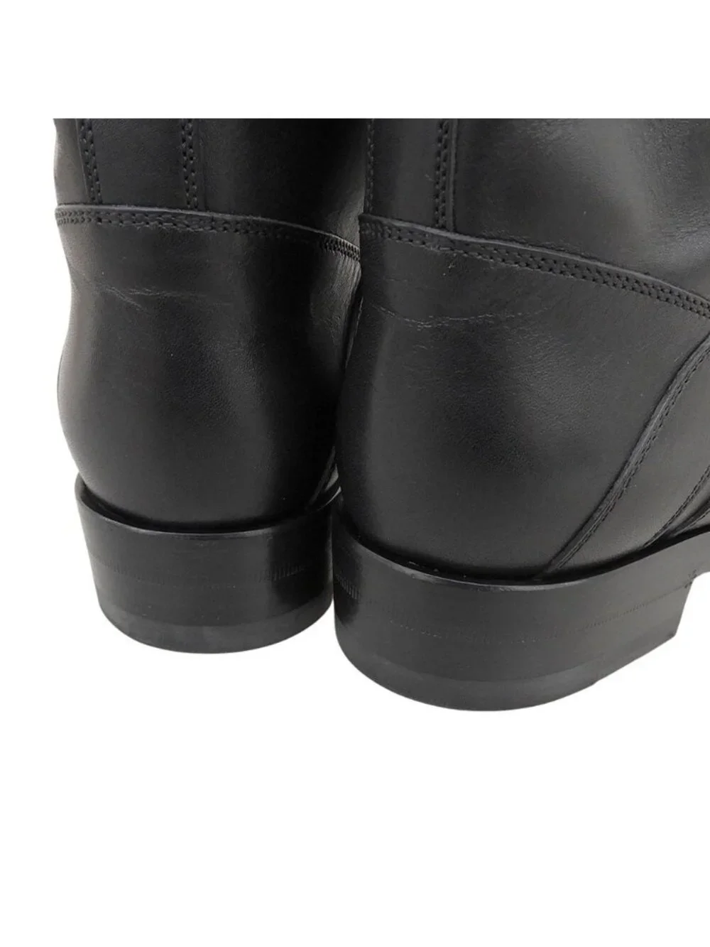 Gucci Leather Strap Biker Boots with Fleece 35.5 Black